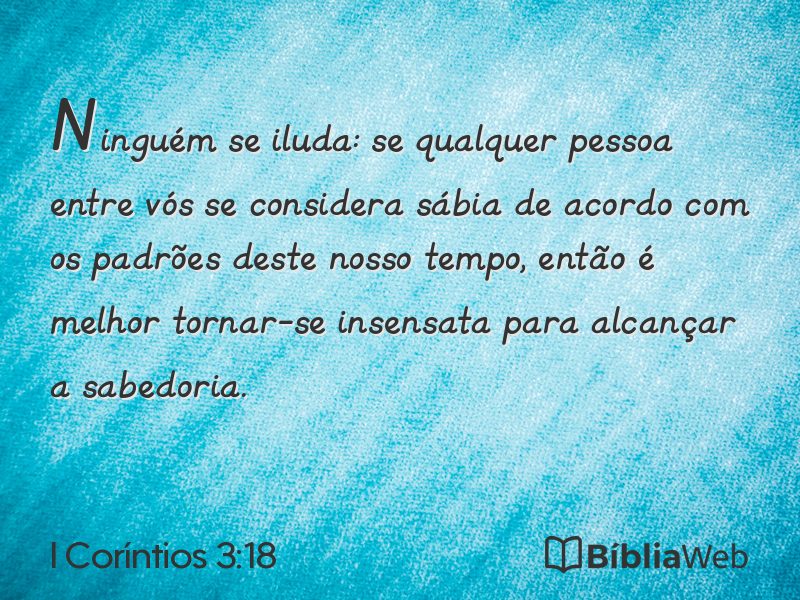 I Coríntios 3:18 em imagem para compartilhar