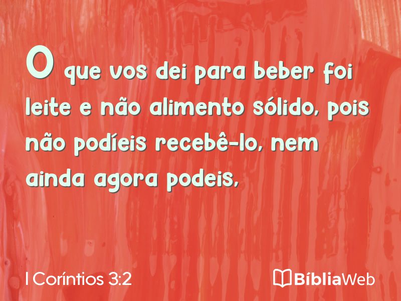 I Coríntios 3:2 em imagem para compartilhar