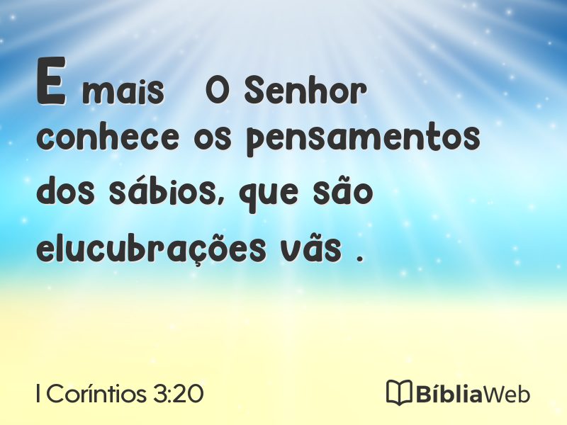 I Coríntios 3:20 em imagem para compartilhar