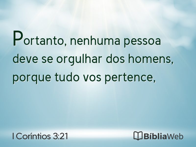I Coríntios 3:21 em imagem para compartilhar