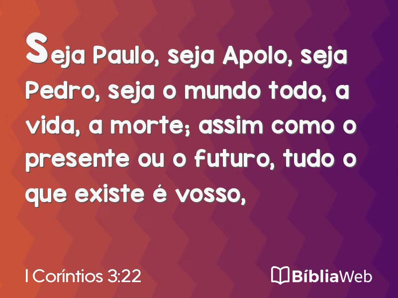 I Coríntios 3:22 em imagem para compartilhar