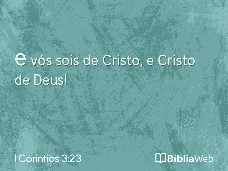 I Coríntios 3:23 em imagem para compartilhar