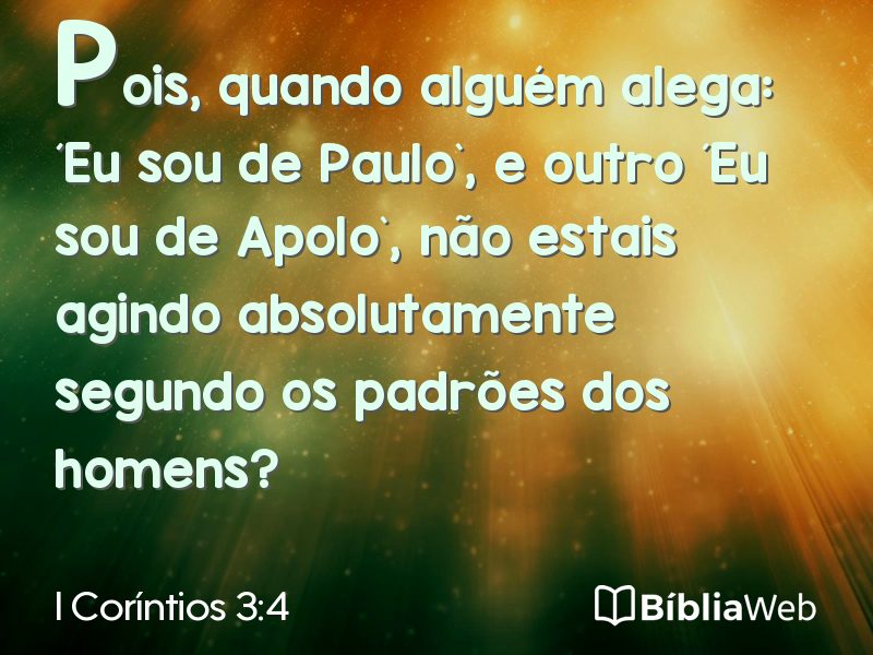 I Coríntios 3:4 em imagem para compartilhar