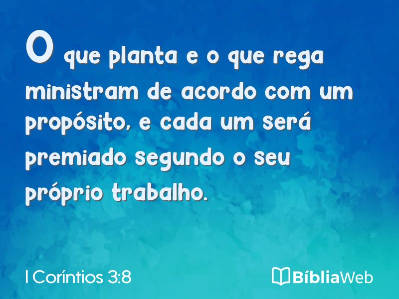 I Coríntios 3:8 em imagem para compartilhar