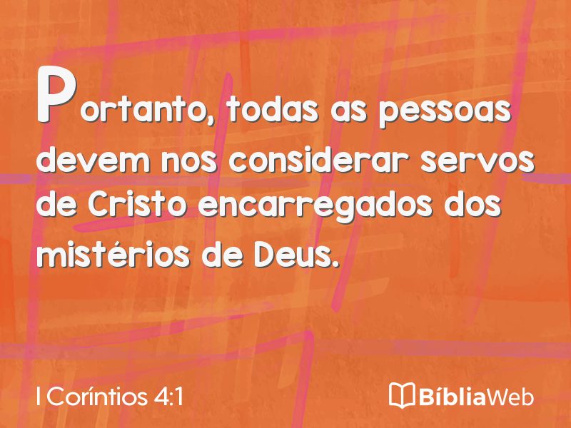 I Coríntios 4:1 em imagem para compartilhar
