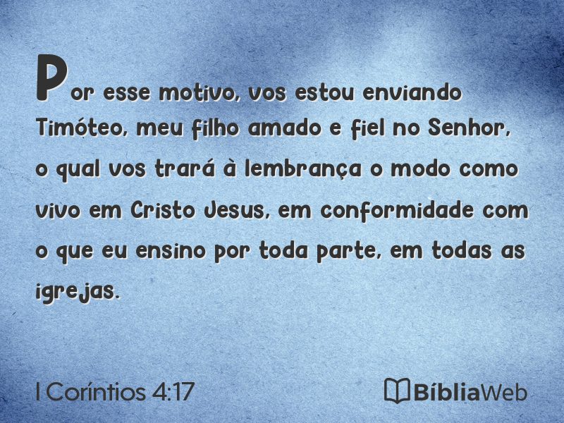 I Coríntios 4:17 em imagem para compartilhar