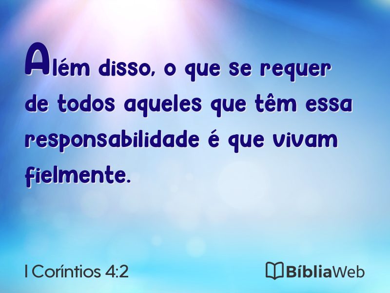 I Coríntios 4:2 em imagem para compartilhar