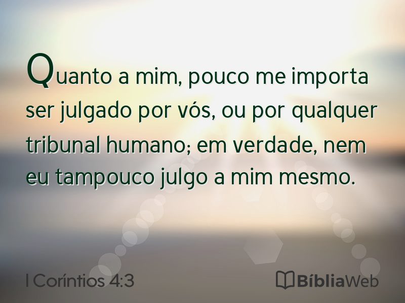 I Coríntios 4:3 em imagem para compartilhar