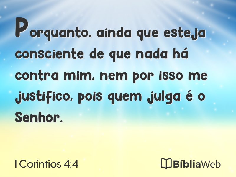 I Coríntios 4:4 em imagem para compartilhar