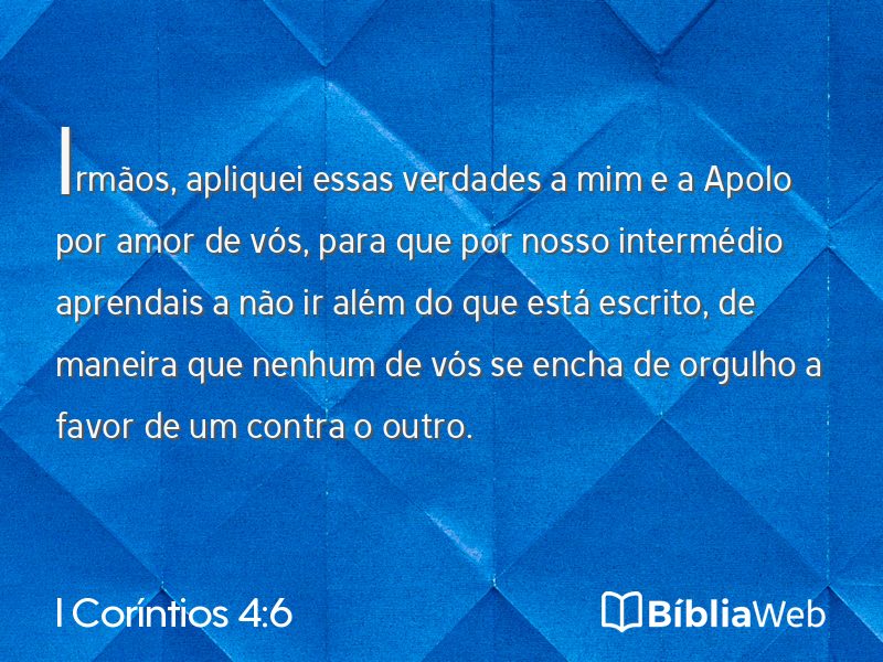 I Coríntios 4:6 em imagem para compartilhar