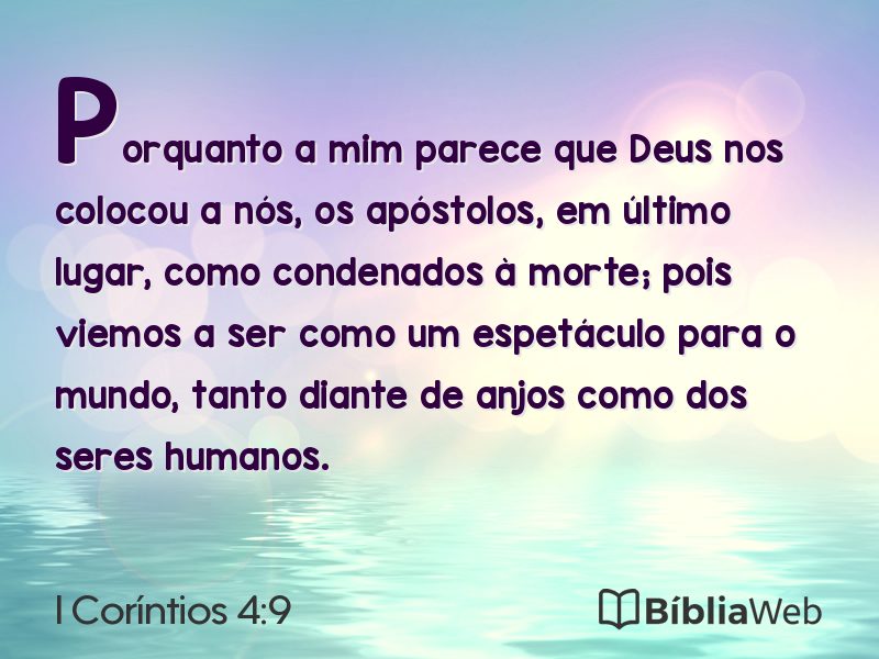 I Coríntios 4:9 em imagem para compartilhar