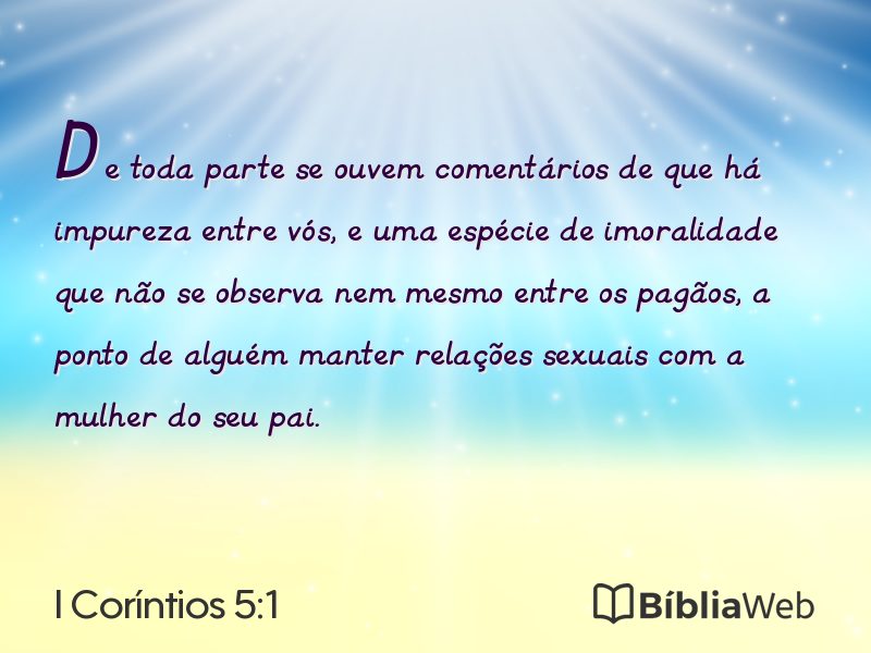 I Coríntios 5:1 em imagem para compartilhar
