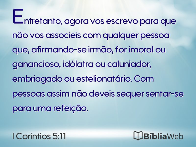 I Coríntios 5:11 em imagem para compartilhar
