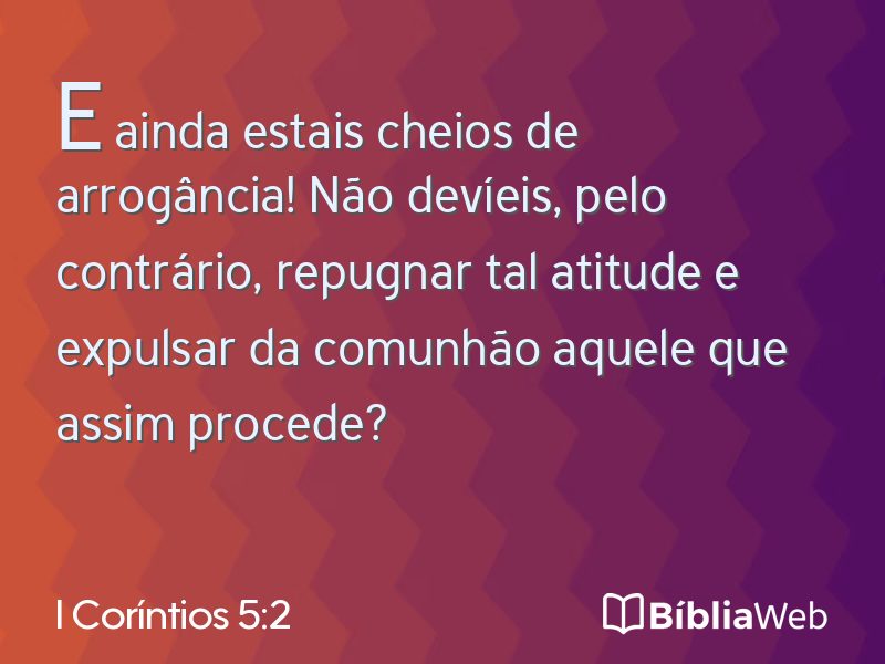 I Coríntios 5:2 em imagem para compartilhar