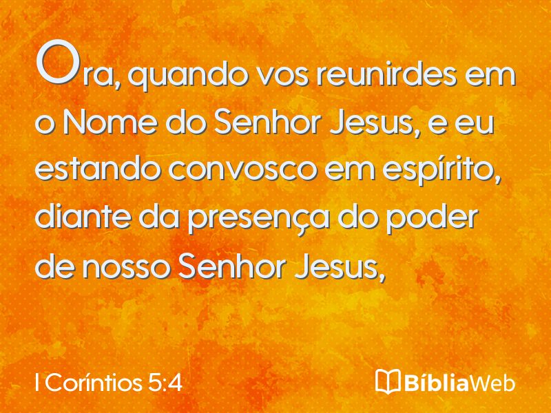 I Coríntios 5:4 em imagem para compartilhar