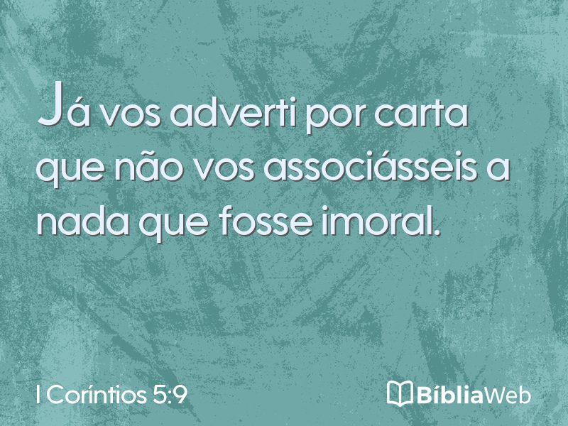 I Coríntios 5:9 em imagem para compartilhar