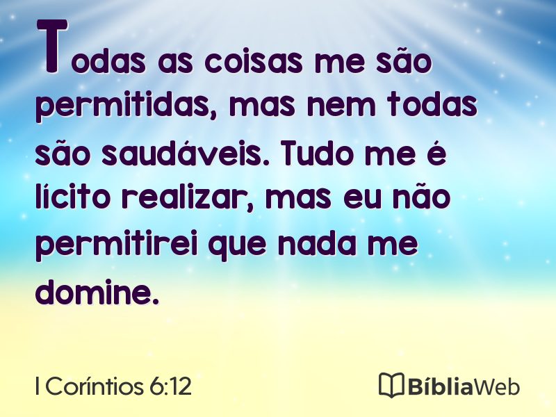 I Coríntios 6:12 em imagem para compartilhar