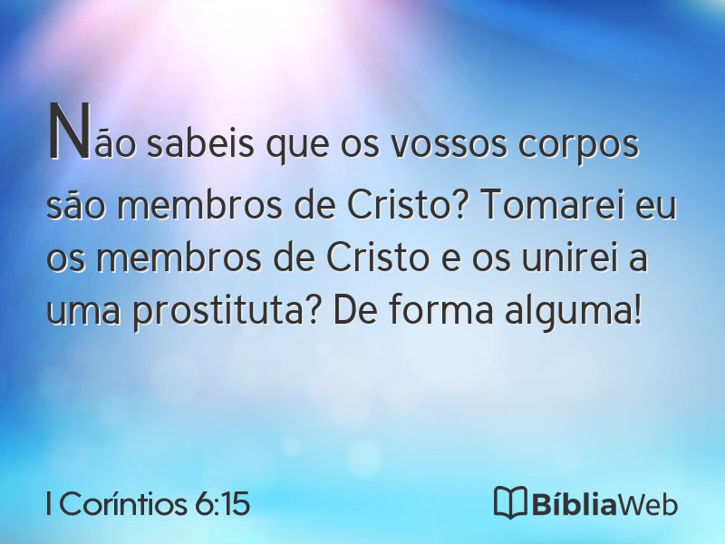 I Coríntios 6:15 em imagem para compartilhar