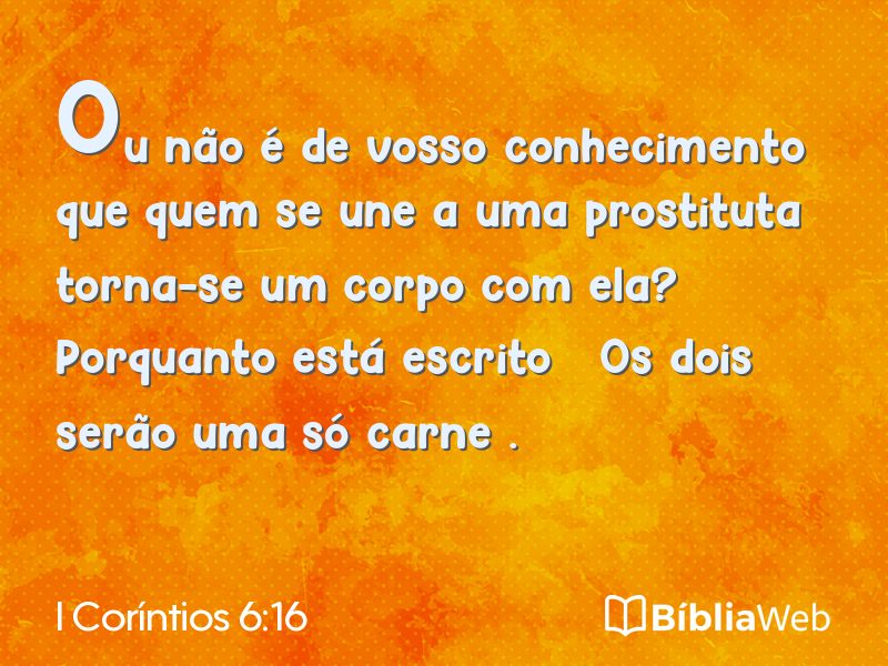 I Coríntios 6:16 em imagem para compartilhar