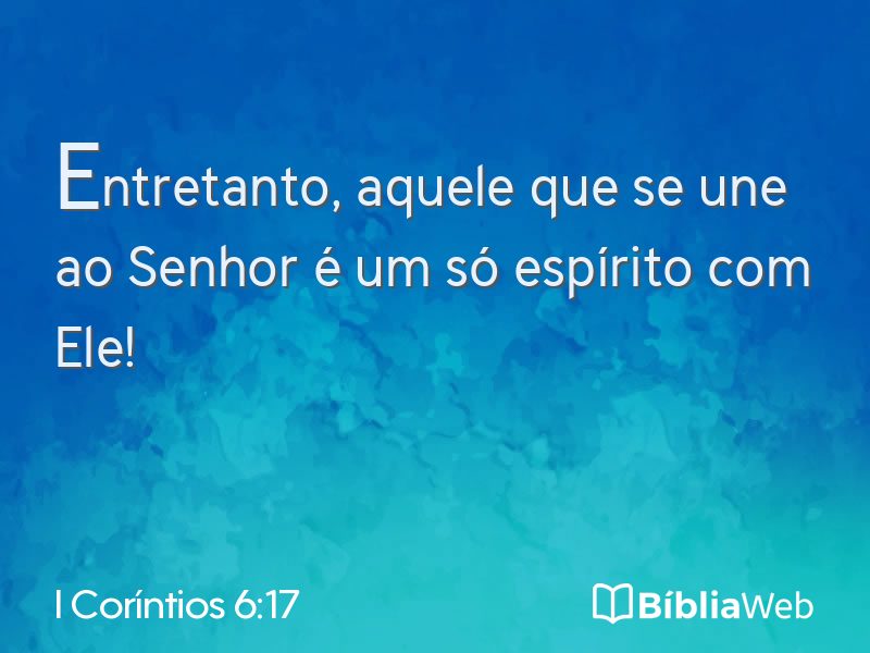 I Coríntios 6:17 em imagem para compartilhar