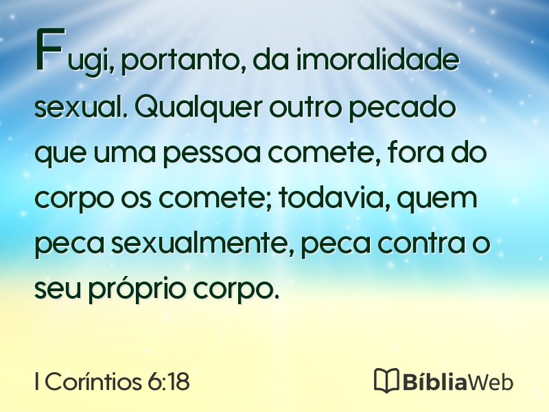 I Coríntios 6:18 em imagem para compartilhar