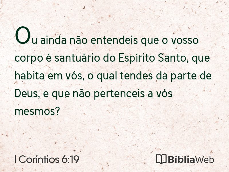 I Coríntios 6:19 em imagem para compartilhar