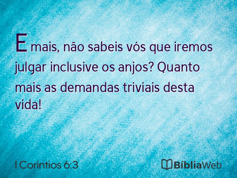 I Coríntios 6:3 em imagem para compartilhar