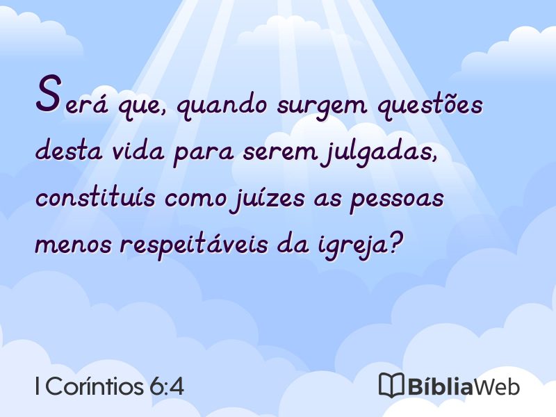 I Coríntios 6:4 em imagem para compartilhar