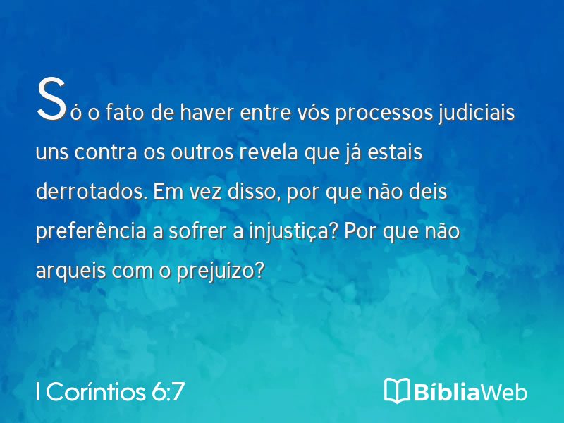 I Coríntios 6:7 em imagem para compartilhar