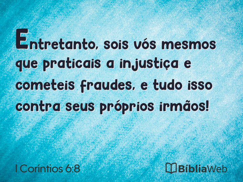 I Coríntios 6:8 em imagem para compartilhar