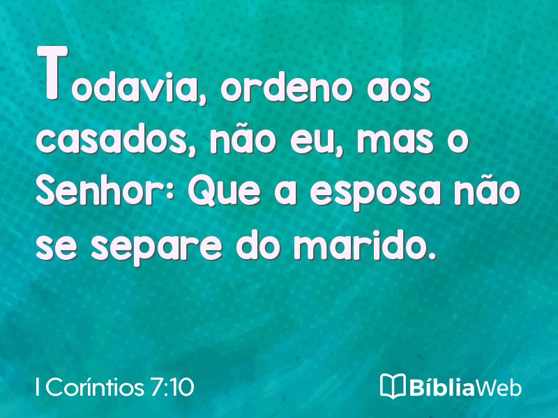I Coríntios 7:10 em imagem para compartilhar