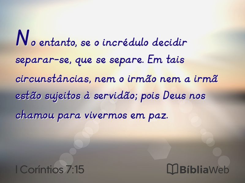 I Coríntios 7:15 em imagem para compartilhar