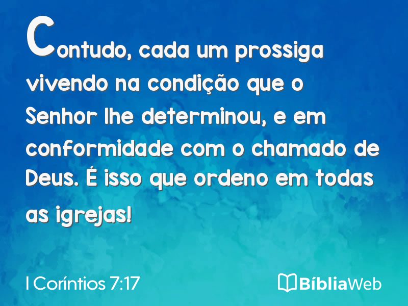 I Coríntios 7:17 em imagem para compartilhar