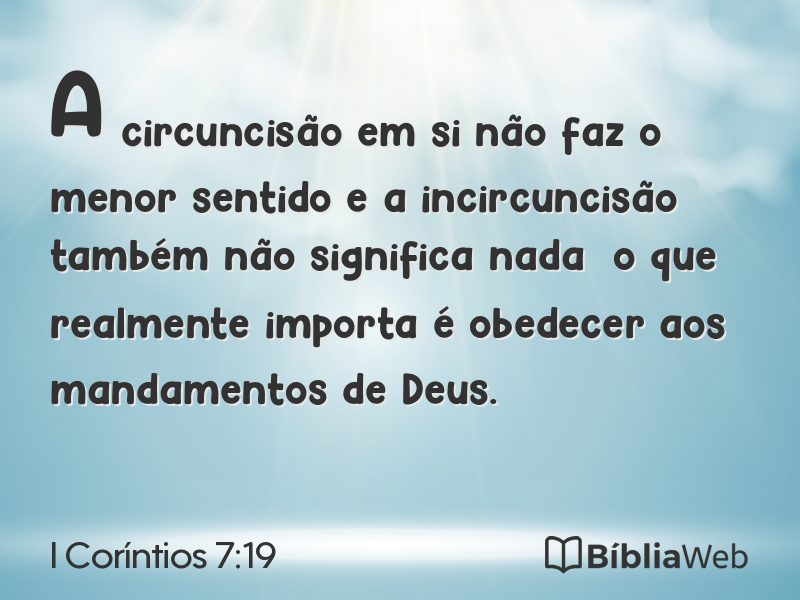 I Coríntios 7:19 em imagem para compartilhar
