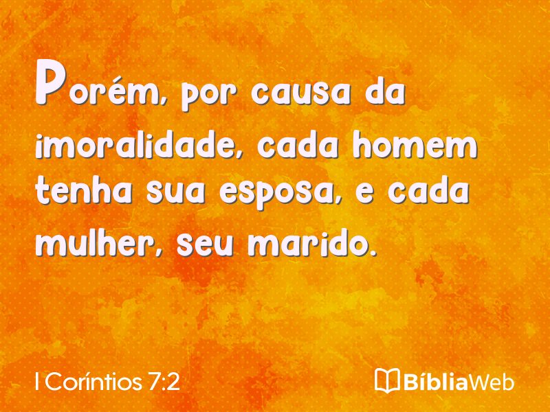 I Coríntios 7:2 em imagem para compartilhar