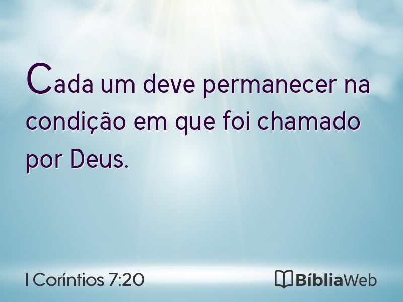 I Coríntios 7:20 em imagem para compartilhar