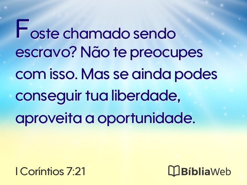 I Coríntios 7:21 em imagem para compartilhar