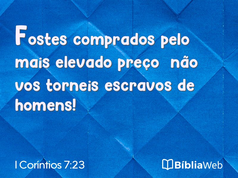 I Coríntios 7:23 em imagem para compartilhar