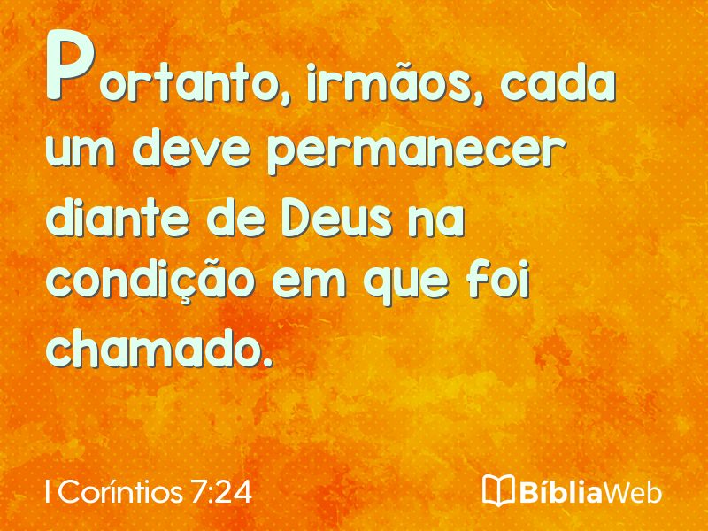 I Coríntios 7:24 em imagem para compartilhar