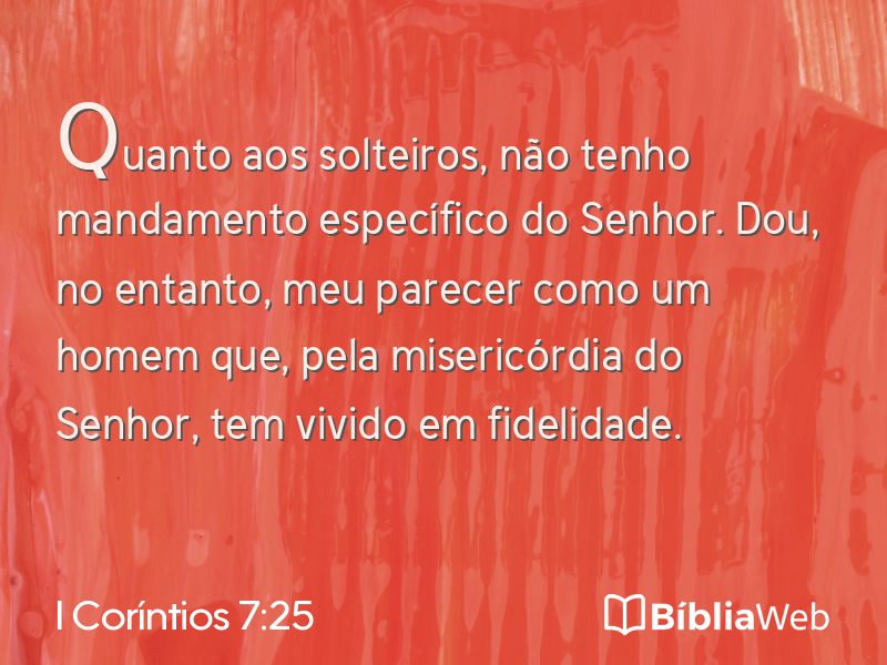 I Coríntios 7:25 em imagem para compartilhar