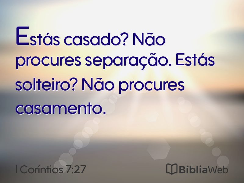 I Coríntios 7:27 em imagem para compartilhar