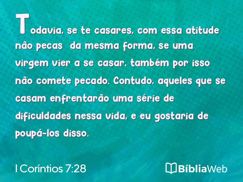 I Coríntios 7:28 em imagem para compartilhar