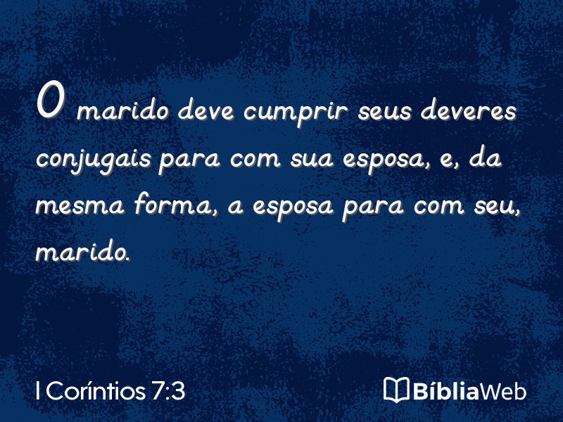 I Coríntios 7:3 em imagem para compartilhar