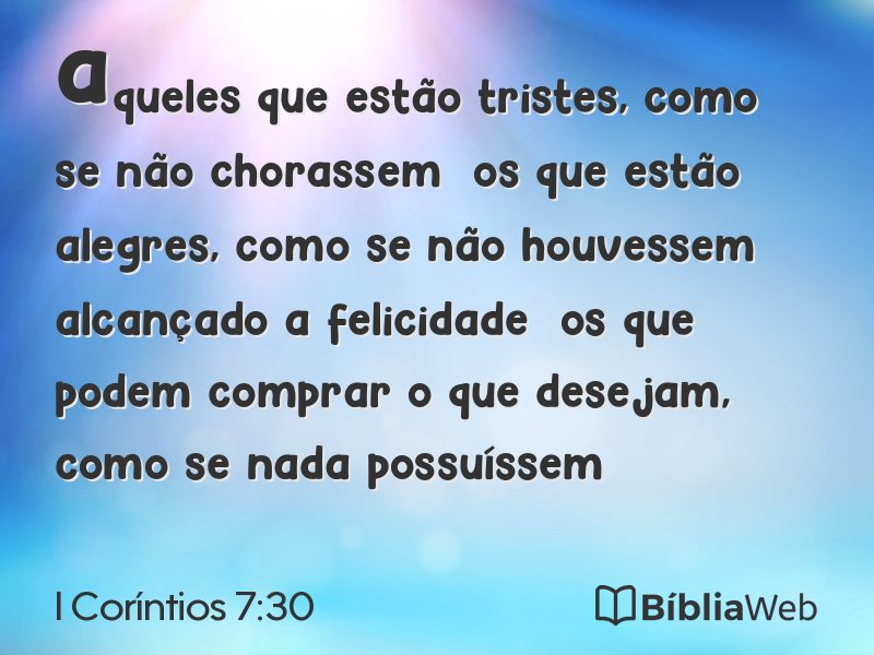 I Coríntios 7:30 em imagem para compartilhar