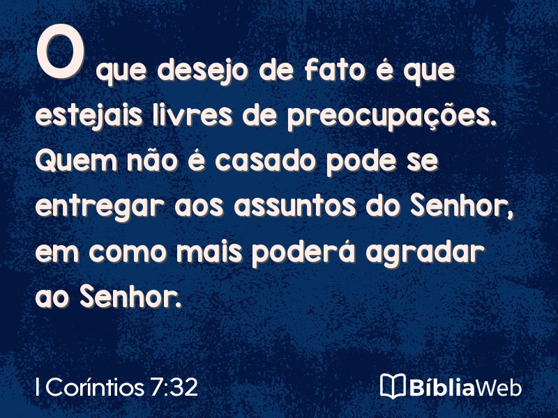 I Coríntios 7:32 em imagem para compartilhar