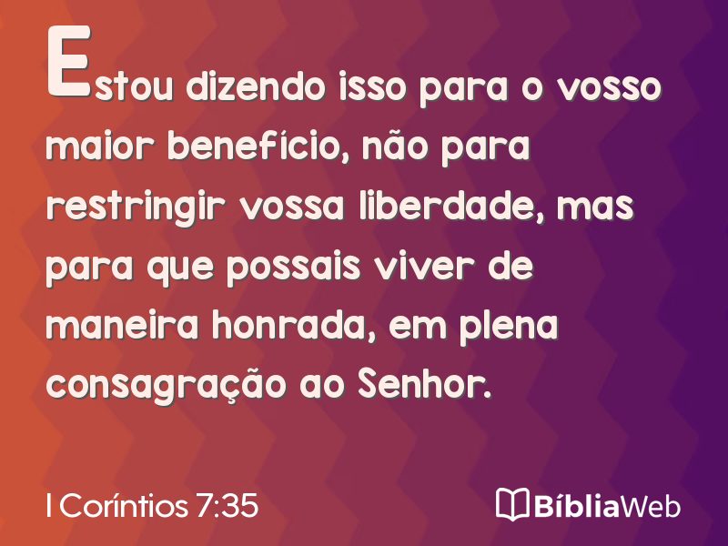 I Coríntios 7:35 em imagem para compartilhar