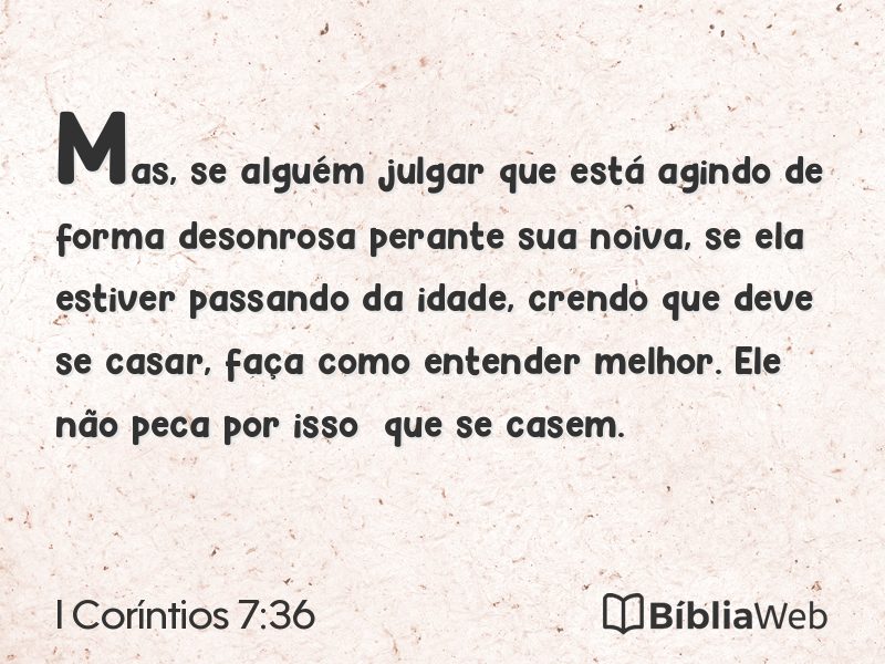 I Coríntios 7:36 em imagem para compartilhar