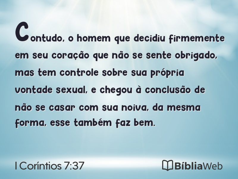 I Coríntios 7:37 em imagem para compartilhar