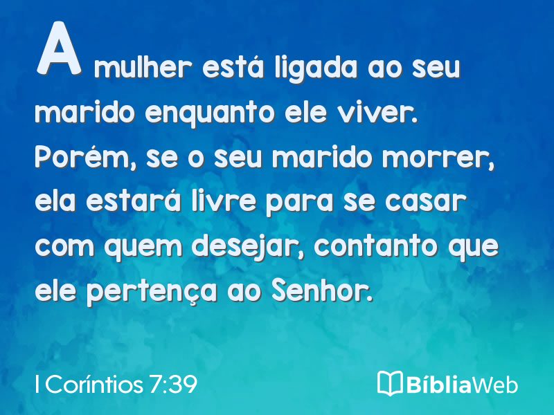 I Coríntios 7:39 em imagem para compartilhar