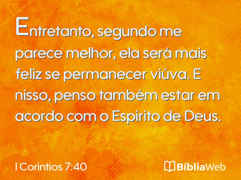 I Coríntios 7:40 em imagem para compartilhar